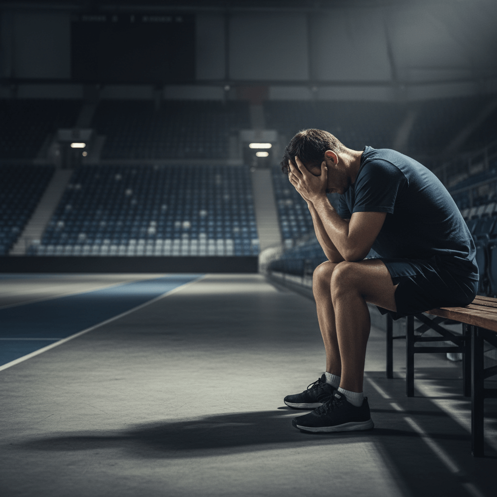 Athlet mit mentalen Blockaden