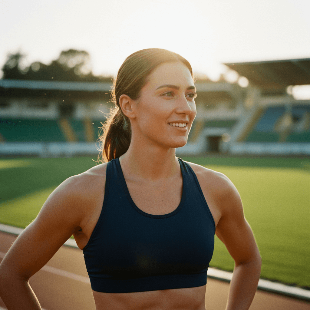 Athletin vor Wettkampf